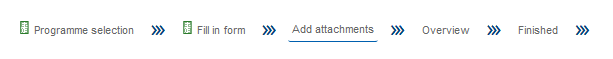 Screenshot of the progress bar with the item "Add attachments" underlined